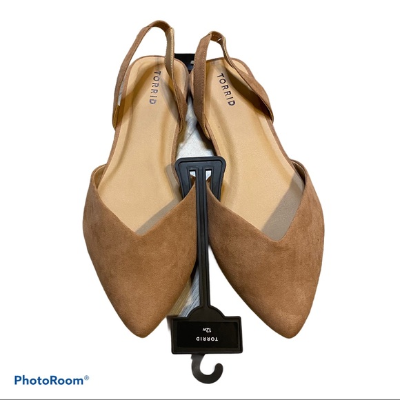 Torrid Faux Suede Blush Cream Flat Mule Shoe Sz 12 - Picture 1 of 5